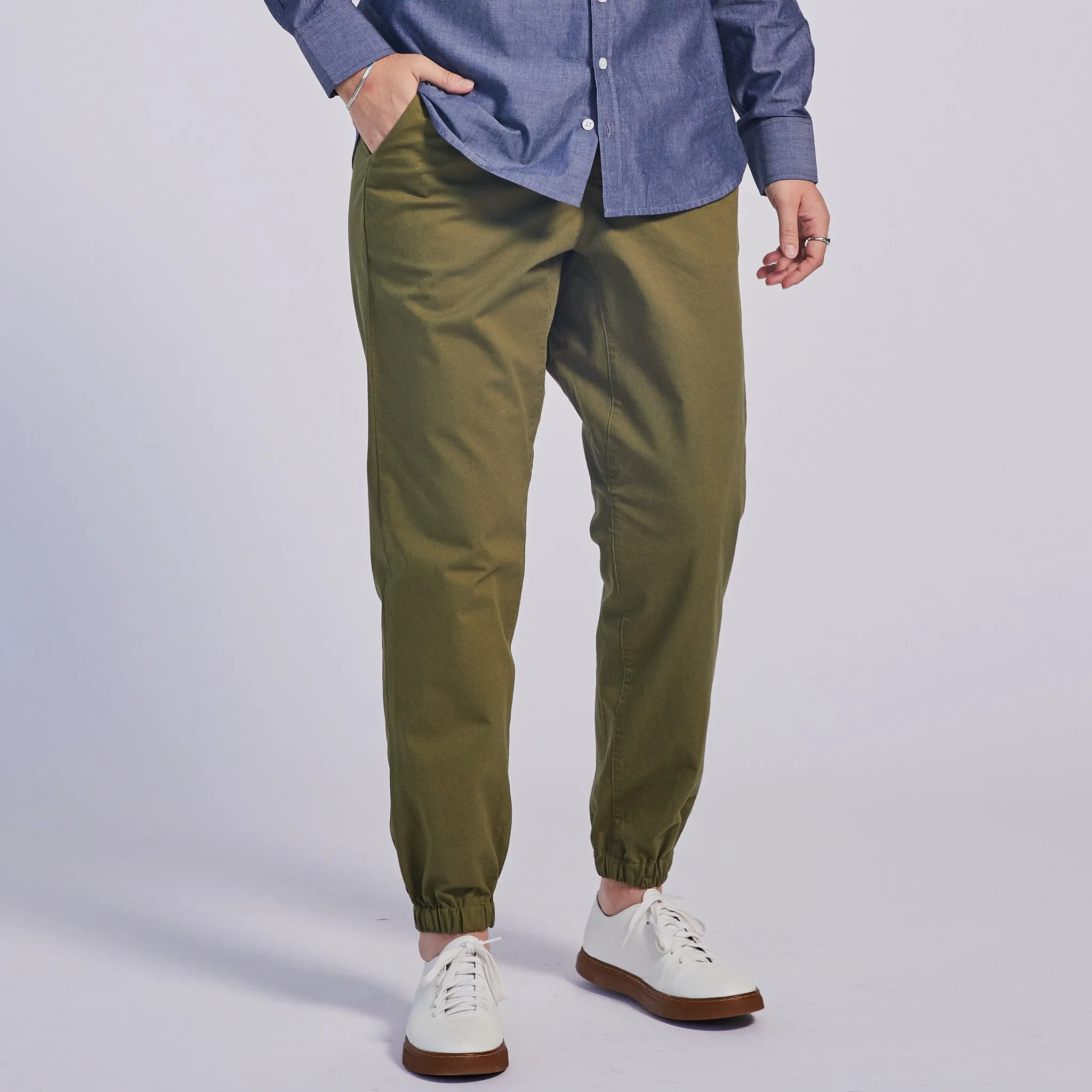 The Graf Moss Stretch Waistband Pant