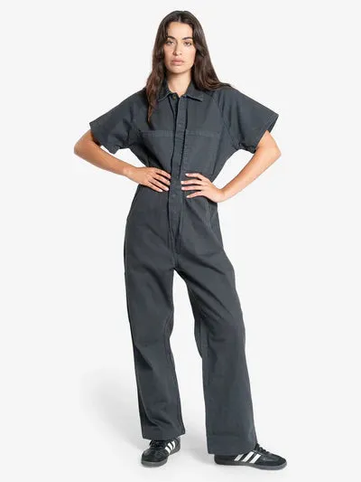 THRILLS - Carpenter Short Sleeve Coverall - DARK CHARCOAL