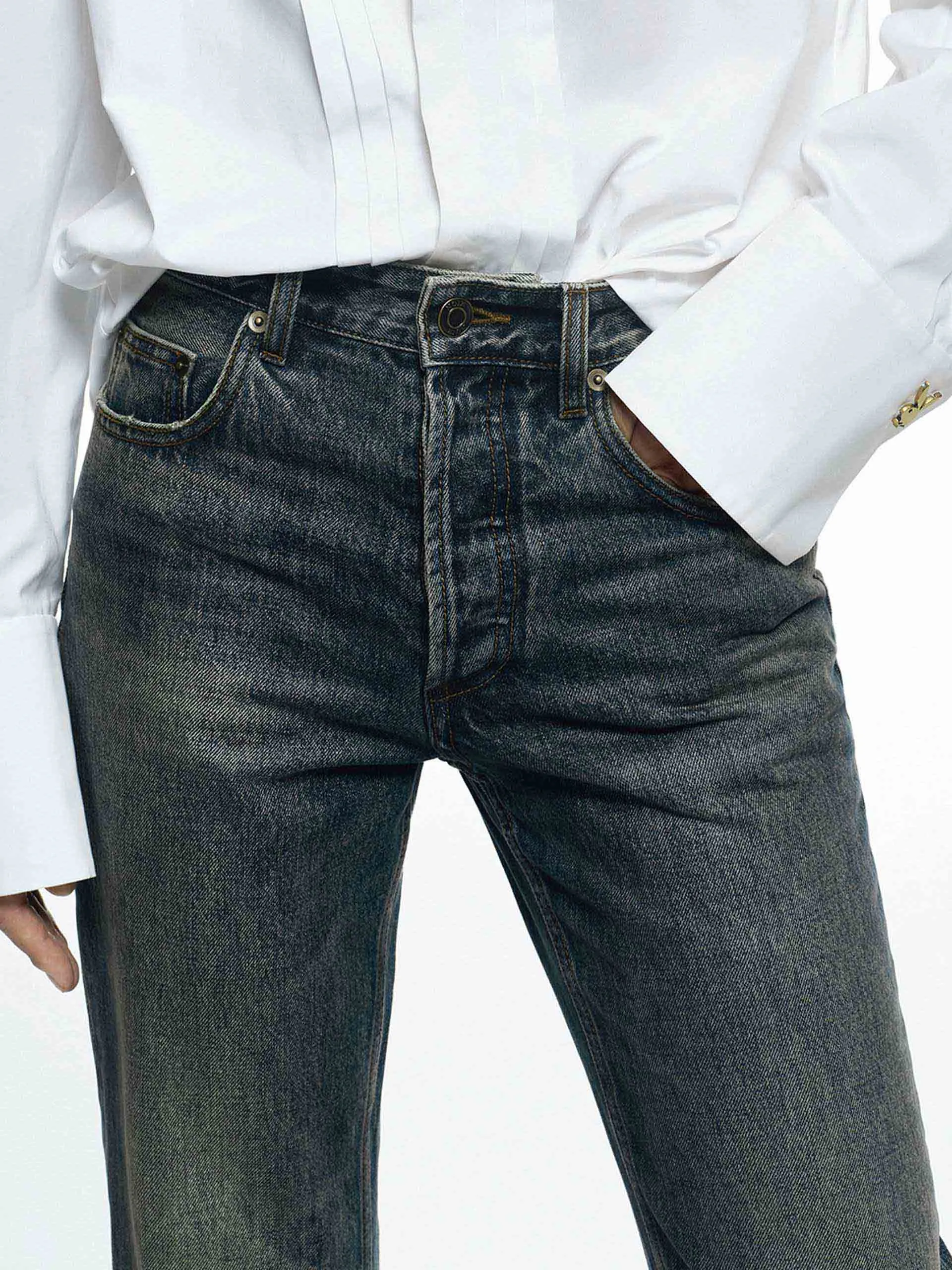 Vintage Washed Cotton Jeans