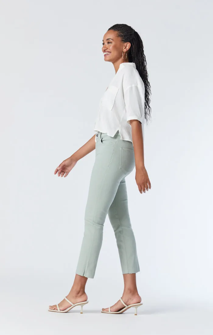 VIOLA STRAIGHT LEG JEANS IN ICEBERG GREEN LA VINTAGE