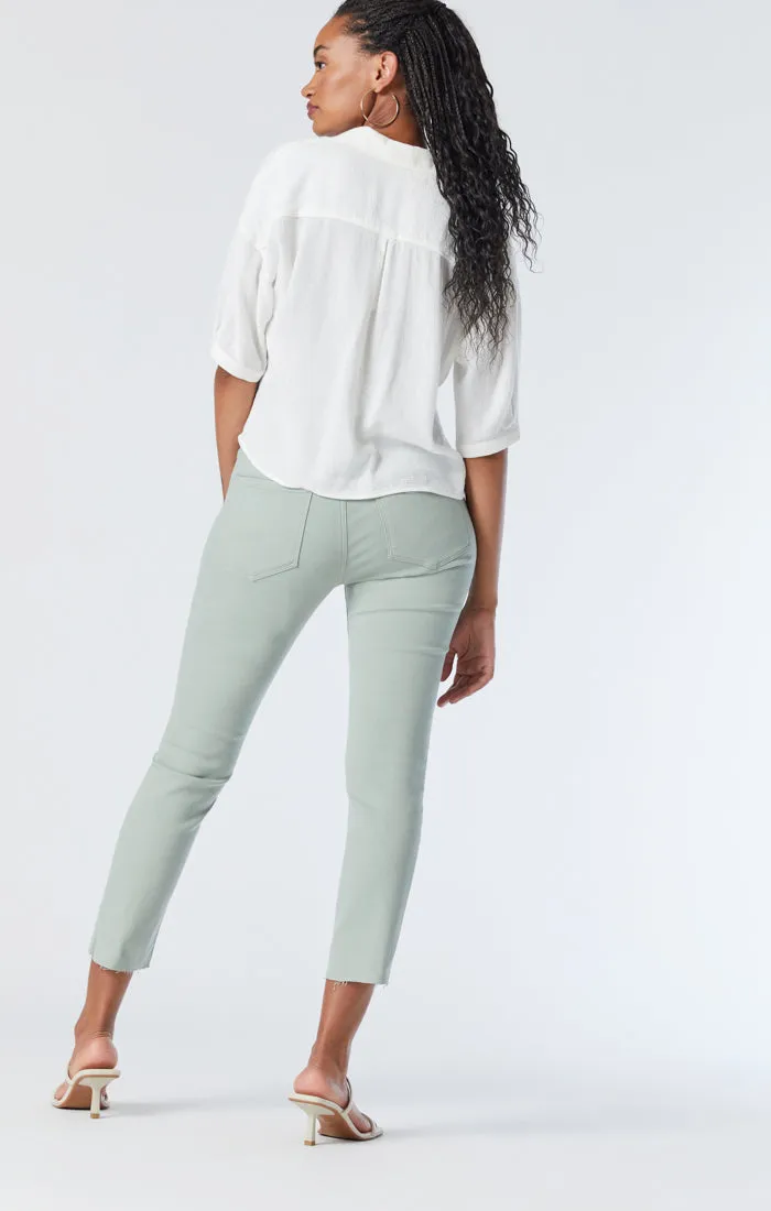 VIOLA STRAIGHT LEG JEANS IN ICEBERG GREEN LA VINTAGE