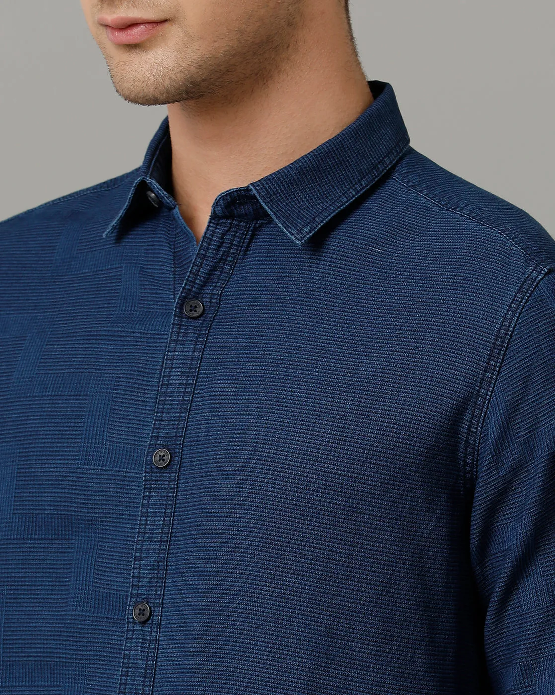 Voi Jeans Mens Indigo Slim Fit Shirt