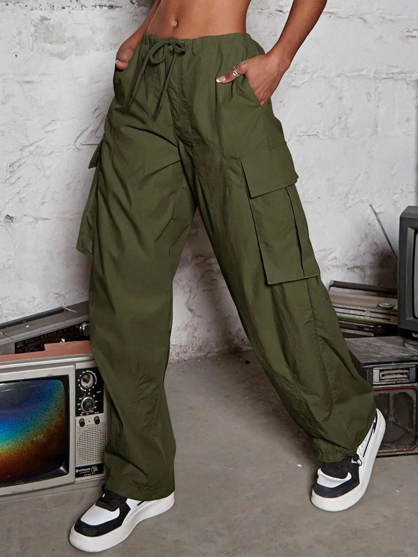 Wide Length Cargo Jogger Pants
