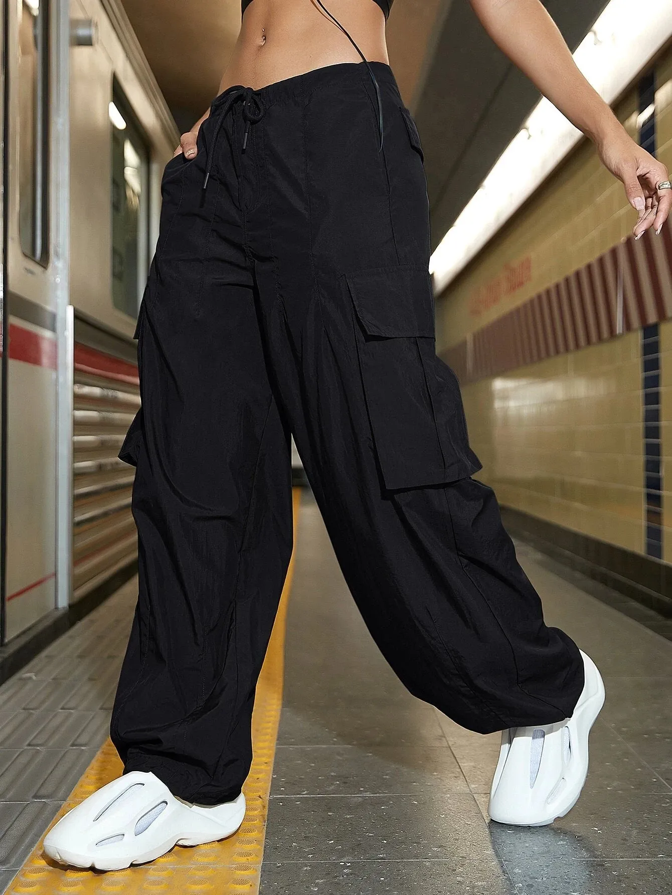 Wide Length Cargo Jogger Pants