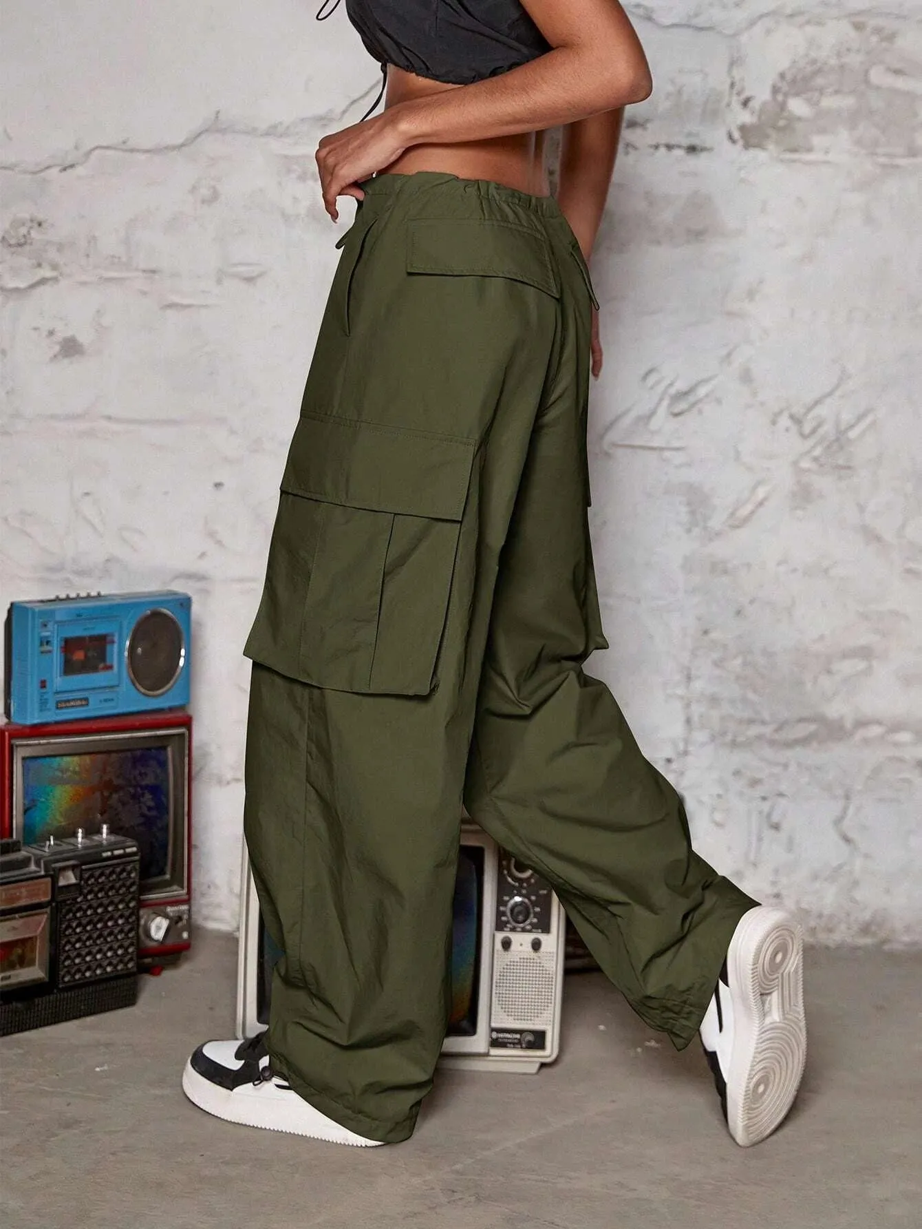 Wide Length Cargo Jogger Pants
