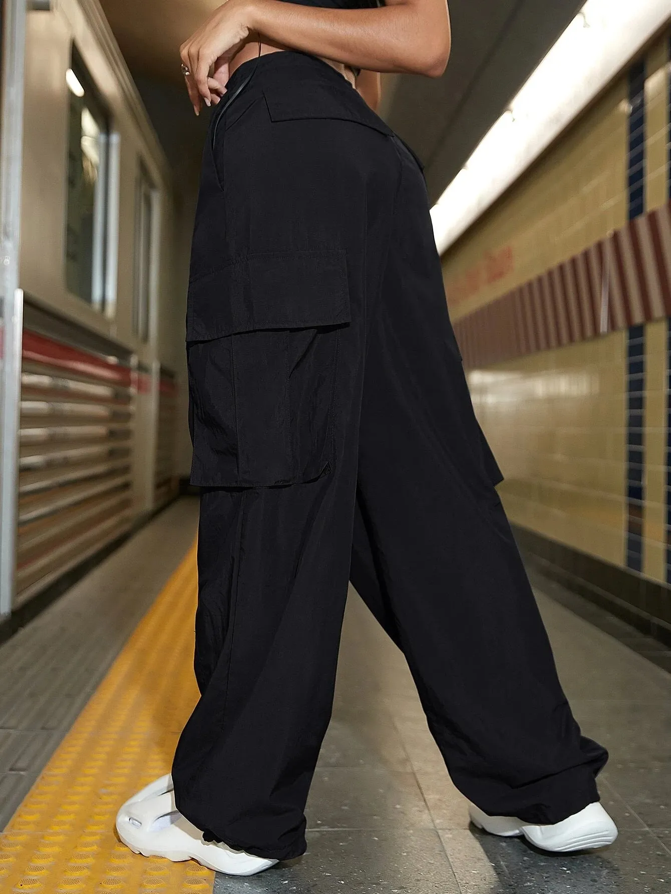 Wide Length Cargo Jogger Pants