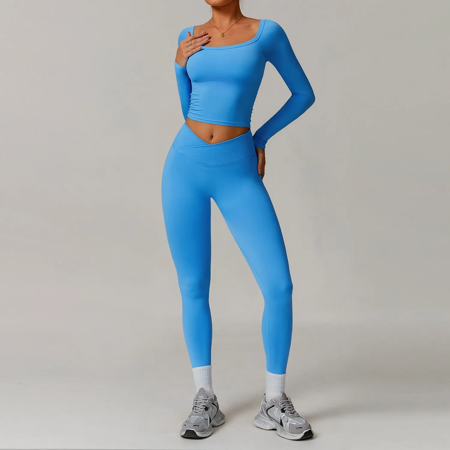 Womens Off-Shoulder Long Sleeve Yoga Dress  Stylish & Sporty Fit