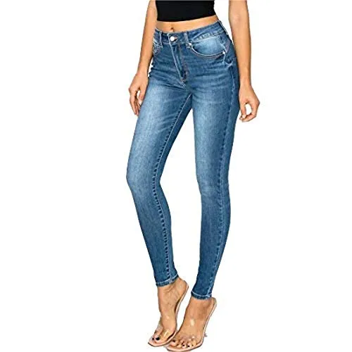 Women's Repreve High Rise Skinny 5-Pocket Push Up Light Denim Jeans_0