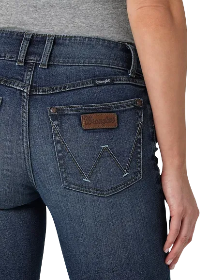 Wrangler Women's Retro Dark Wash Mid Rise Trouser Jeans